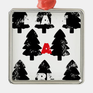 Plant A tree Pattern Metal Ornament