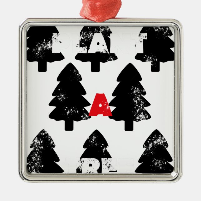 Plant A tree Pattern Metal Ornament (Front)