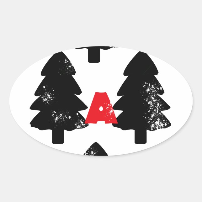 Plant A tree Pattern Oval Sticker (Front)