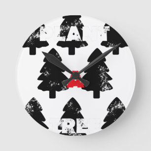 Plant A tree Pattern Round Clock