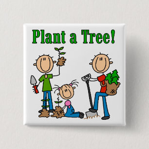 Plant a Tree T-shirts and Gifts 2 Inch Square Button