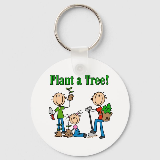 Plant a Tree T-shirts and Gifts Keychain (Front)