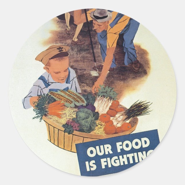 Plant a Victory Garden Classic Round Sticker (Front)