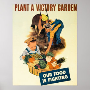 Plant a Victory Garden - Vintage WW2 Poster