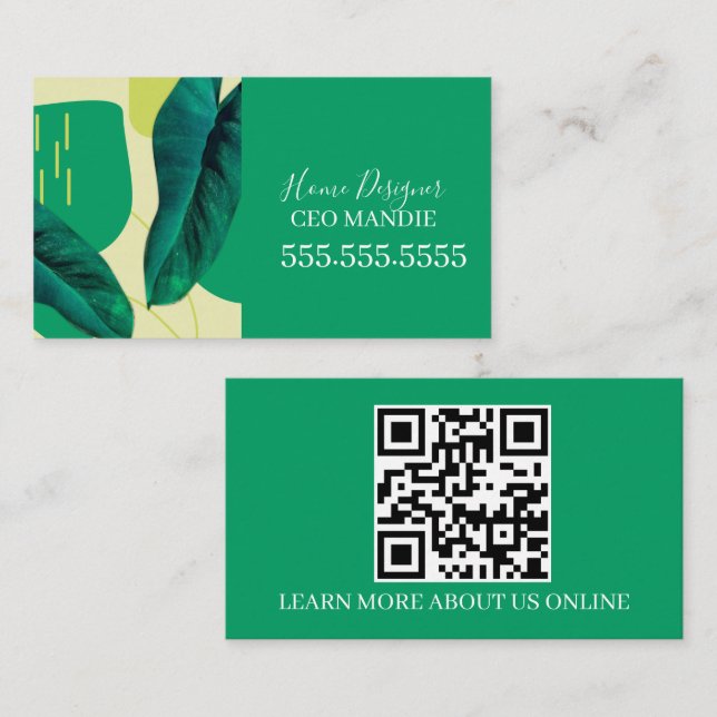 Plant Abstract Home Design  Business Card (Front/Back)