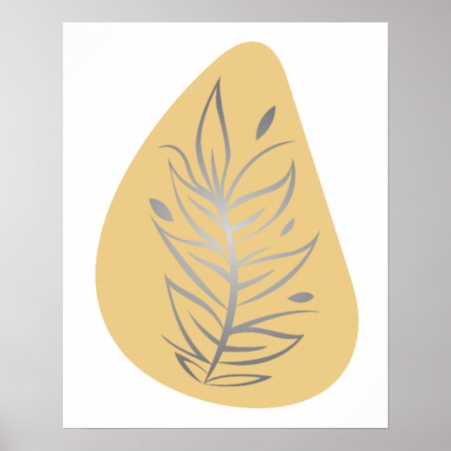 Plant Abstract Line Art Poster (Front)