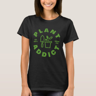 Plant Addict Hobby Gardening Lover Stamp Funny Old T-Shirt