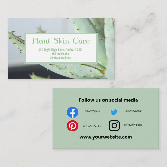 Plant aloe skin care business card (Front/Back)