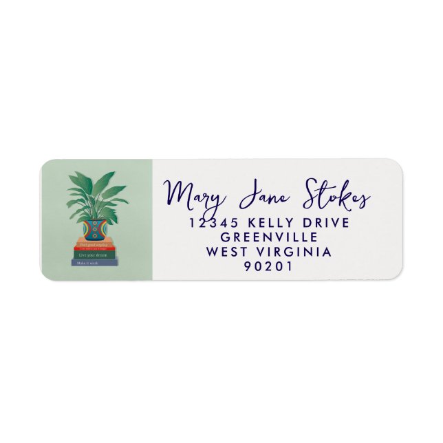 Plant and book lovers  envelope RETURN ADDRESS  (Front)
