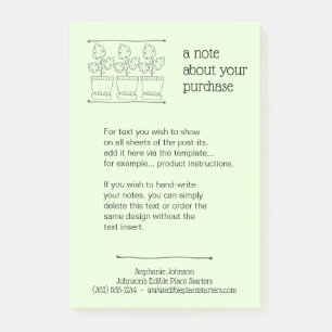 Plant and Tree Nursery Product Info Text Insert Post-it Notes