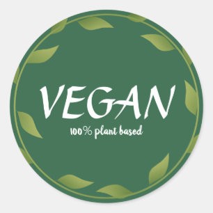 Plant Based 100% Vegan Stickers Small Business