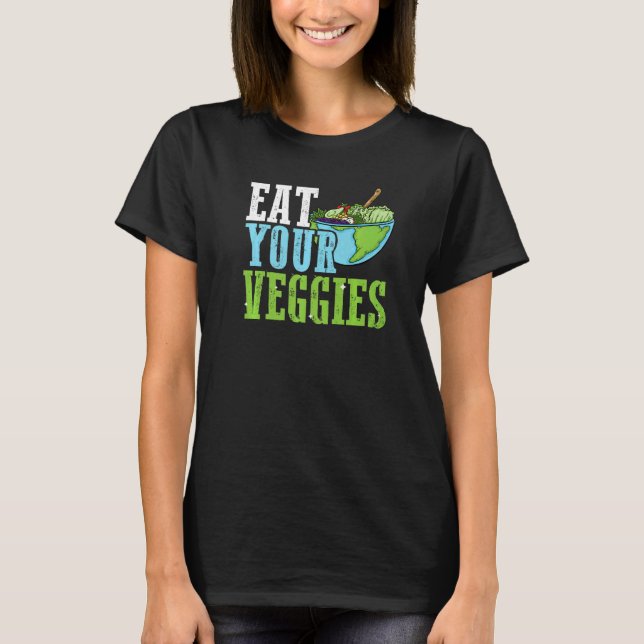 Plant Based Diet Eat More Veggies Cute Vegetarian T-Shirt (Front)