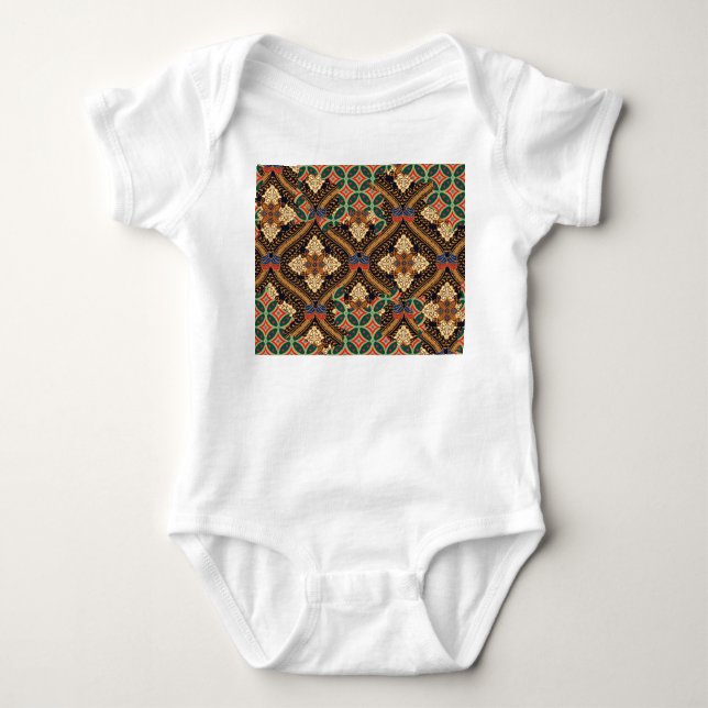 Plant-Based Indonesian Batik: Distinctive Patterns Baby Bodysuit (Front)