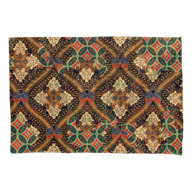 Plant-Based Indonesian Batik: Distinctive Patterns Pillowcase (Front)