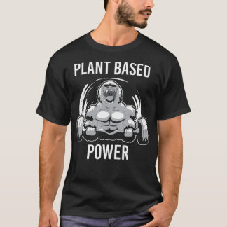 Plant Based Power Vegan Gorilla Gym Fitness Bodybu T-Shirt