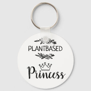 Plant based princess vegan with crown floral keychain