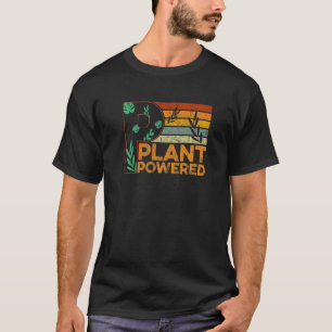 Plant Based Vegetarian Retro Men Women Plant Power T-Shirt