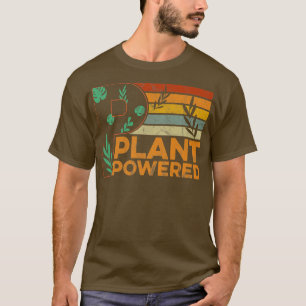 Plant Based Vegetarian Retro Men Women Plant Power T-Shirt