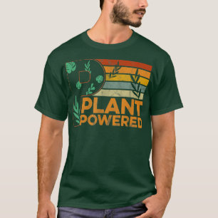 Plant Based Vegetarian Retro Men Women Plant Power T-Shirt