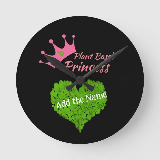 Plant Based Wall Clock Personalized Vegan Gift (Front)