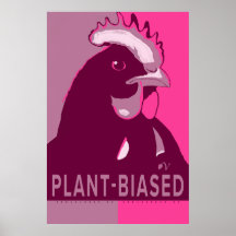Plant-Biased Pink Camo Pop Art Chicken Poster