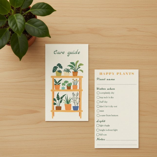 Plant Care Guide for house plant Shop Orders Enclosure Card (Creator Uploaded)