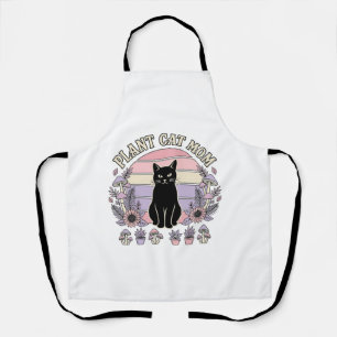 Plant Cat Mom Cat Plants Cottagecore Vintage Vecto Apron