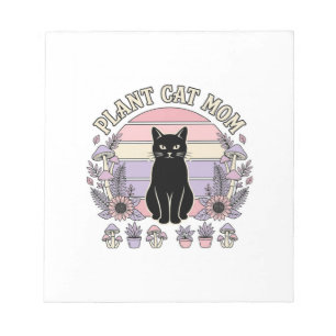 Plant Cat Mom Cat Plants Cottagecore Vintage Vecto Notepad