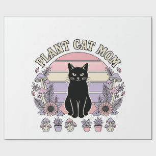 Plant Cat Mom Cat Plants Cottagecore Vintage Vecto Wrapping Paper
