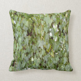 Plant covering stone wall throw pillow