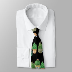 PLANT DAD BLACK NECK TIE