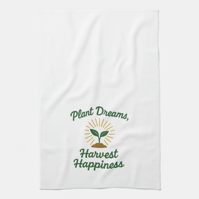 Plant Dreams Harvest Happiness  Kitchen Towel (Vertical)