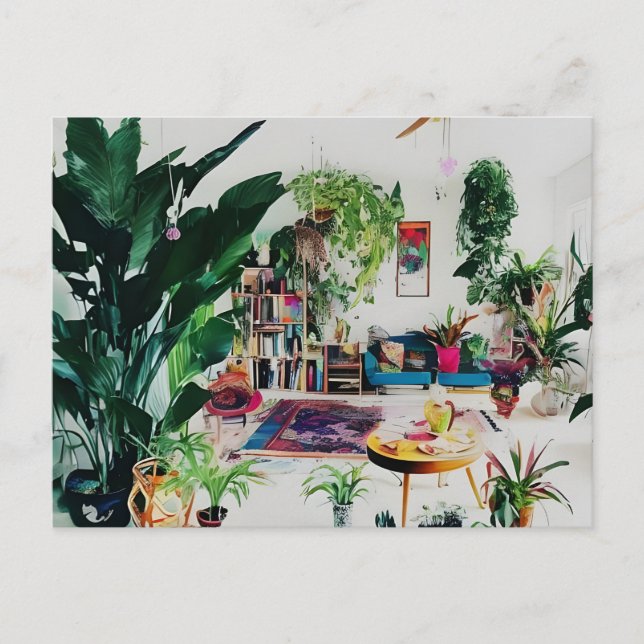 Plant Filled Living Room Postcard (Front)