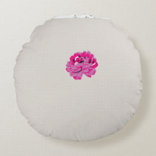 plant, flower, petal, pink, magenta, font, pattern round pillow