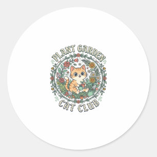 Plant Garden Cat Funny Cat Lover Design - Plant Ga Classic Round Sticker