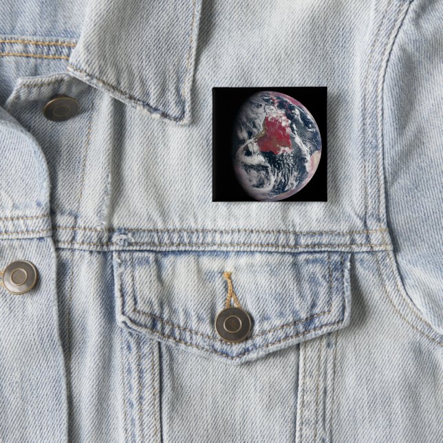 Plant Growth On Planet Earth. 2 Inch Square Button (In Situ)