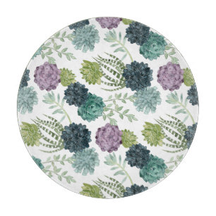 Plant Happiness Collection Succulent Pattern Cutting Board