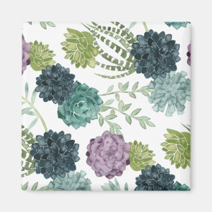 Plant Happiness Collection Succulent Pattern Magnet