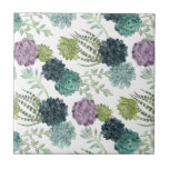 Plant Happiness Collection Succulent Pattern Tile<br><div class="desc">Enjoy this fresh creative cute succulent pattern on a product or wallart piece to enhance and add to the world around you. Artist: Grace Popp</div>