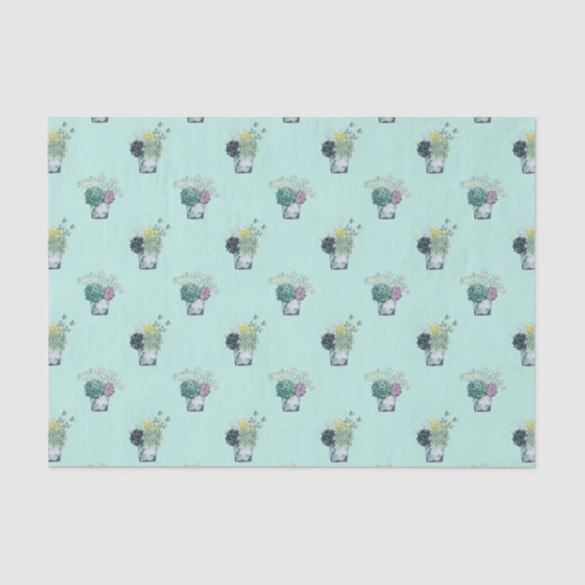 Plant Happiness Collection | Succulents Tissue Paper (Front)