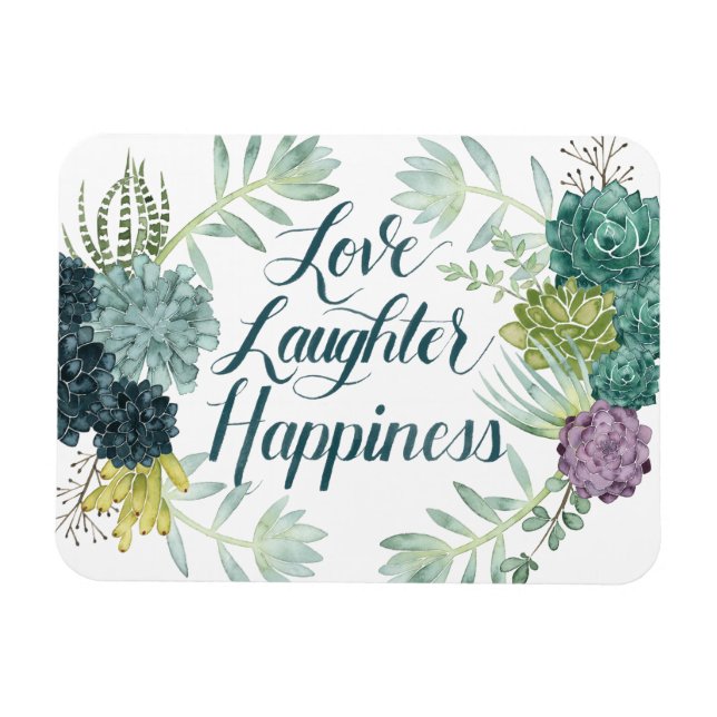 Plant Happiness | Love Laughter Happiness Magnet (Horizontal)