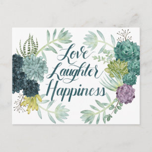 Plant Happiness   Love Laughter Happiness Postcard