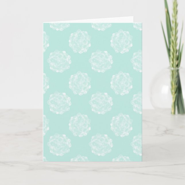 Plant Happiness | Pastel Succulent Pattern Card (Front)