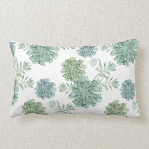 Plant Happiness   Succulent Pattern Lumbar Pillow