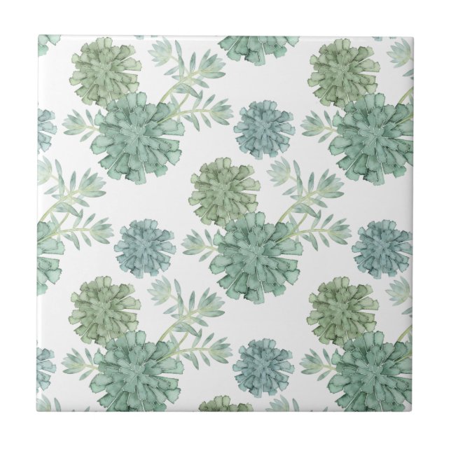 Plant Happiness | Succulent Pattern Tile (Front)