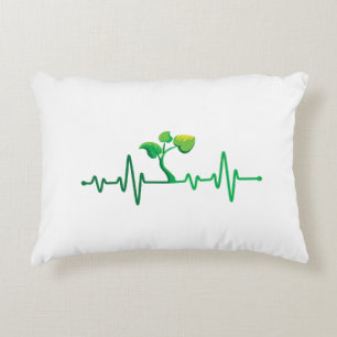 Plant Heartbeat - Botany Botanist Gardening Plant  Accent Pillow