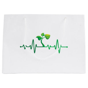 Plant Heartbeat - Botany Botanist Gardening Plant  Large Gift Bag