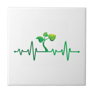 Plant Heartbeat - Botany Botanist Gardening Plant  Tile