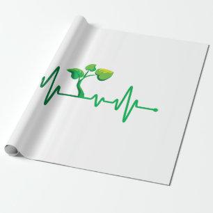 Plant Heartbeat - Botany Botanist Gardening Plant  Wrapping Paper
