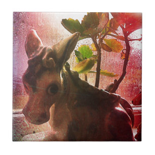 Plant in a Donkey Planter in the Window Tile